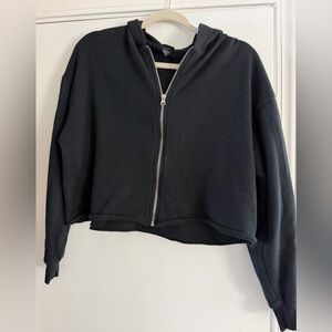 Art Class Black Zippered Jacket Cropped